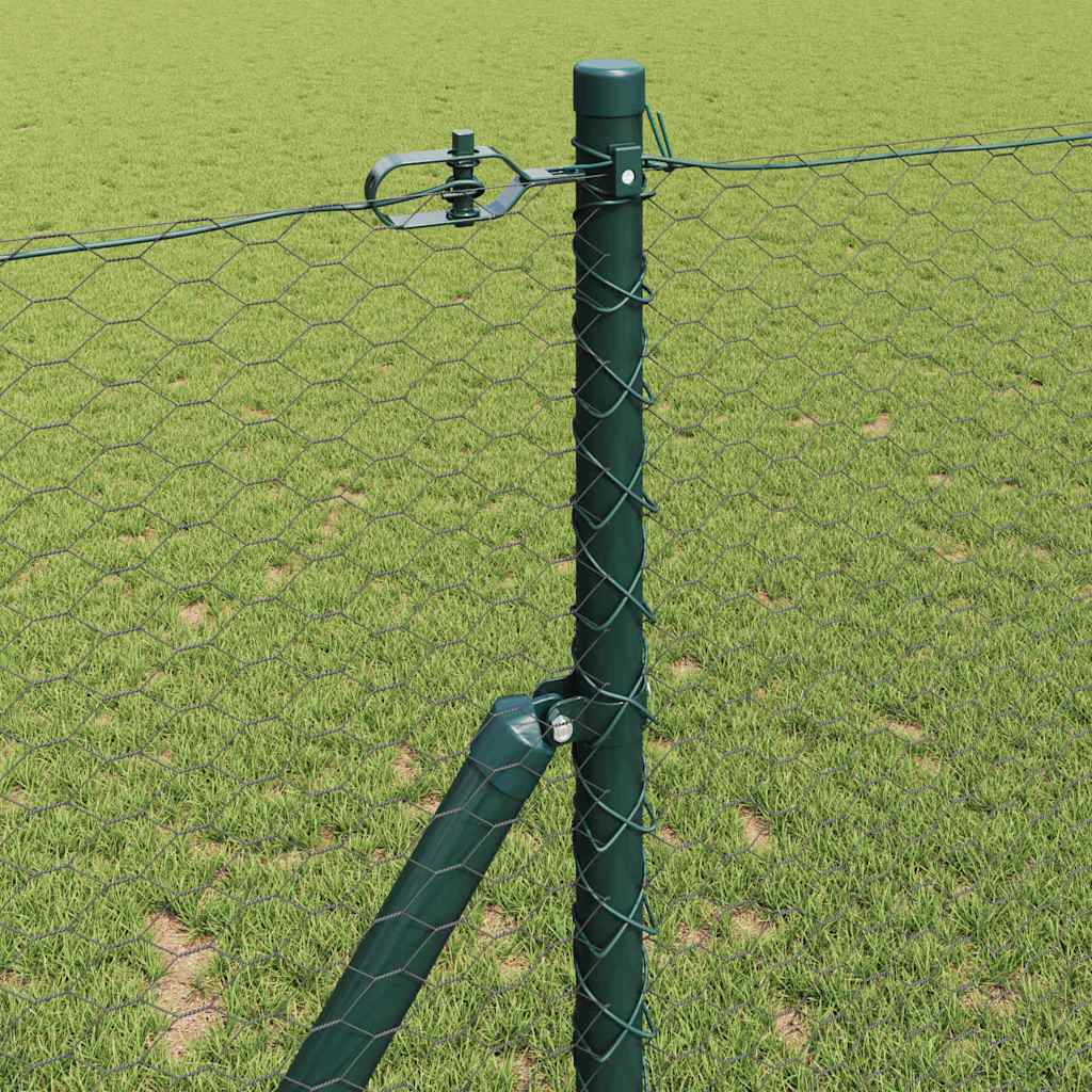 Fence with Posts Grey 1.4 x 100 m PVC-coated steel