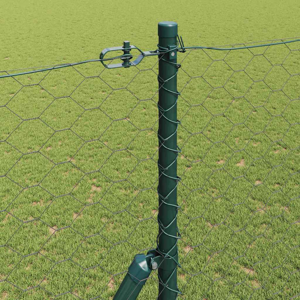 Fence with Posts Grey 1.5 x 100 m PVC-coated steel