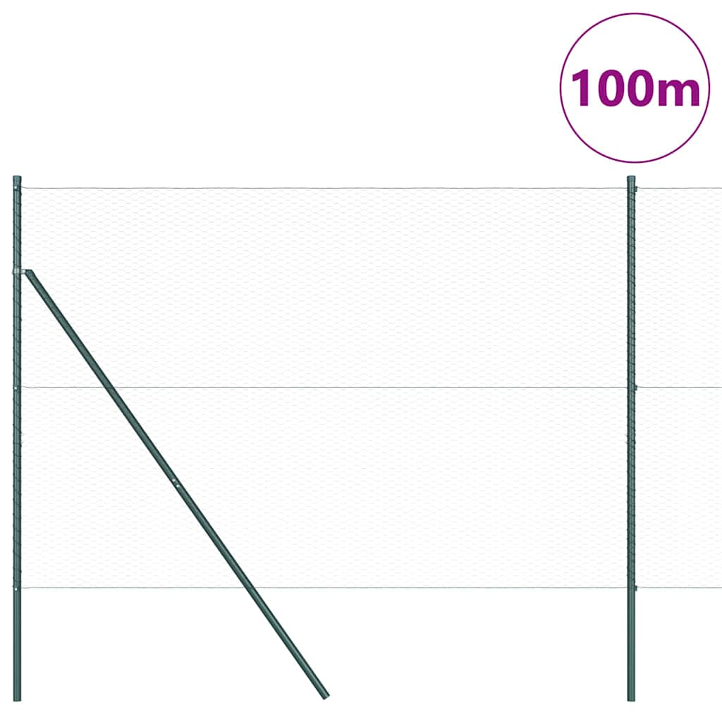 Fence with Posts Grey 1.6 x 100 m PVC-coated steel