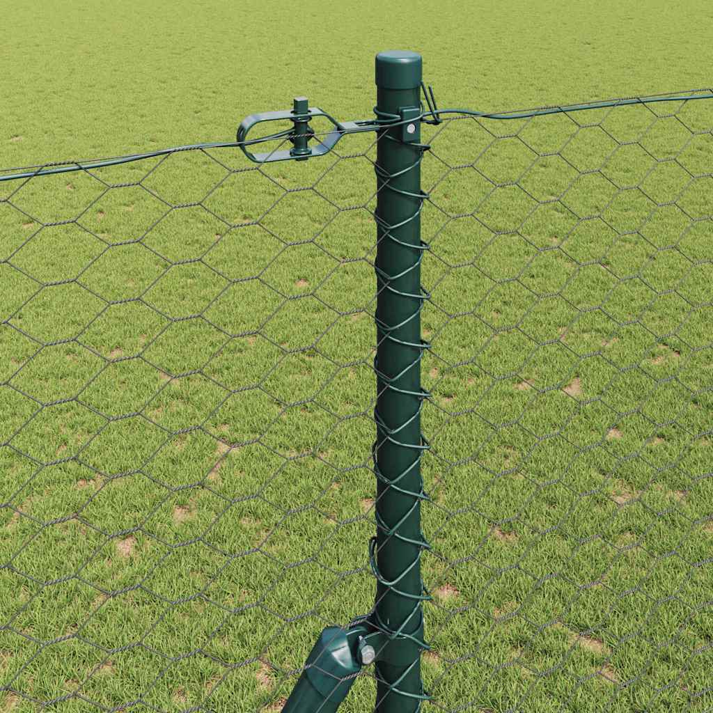 Fence with Posts Grey 1.6 x 100 m PVC-coated steel