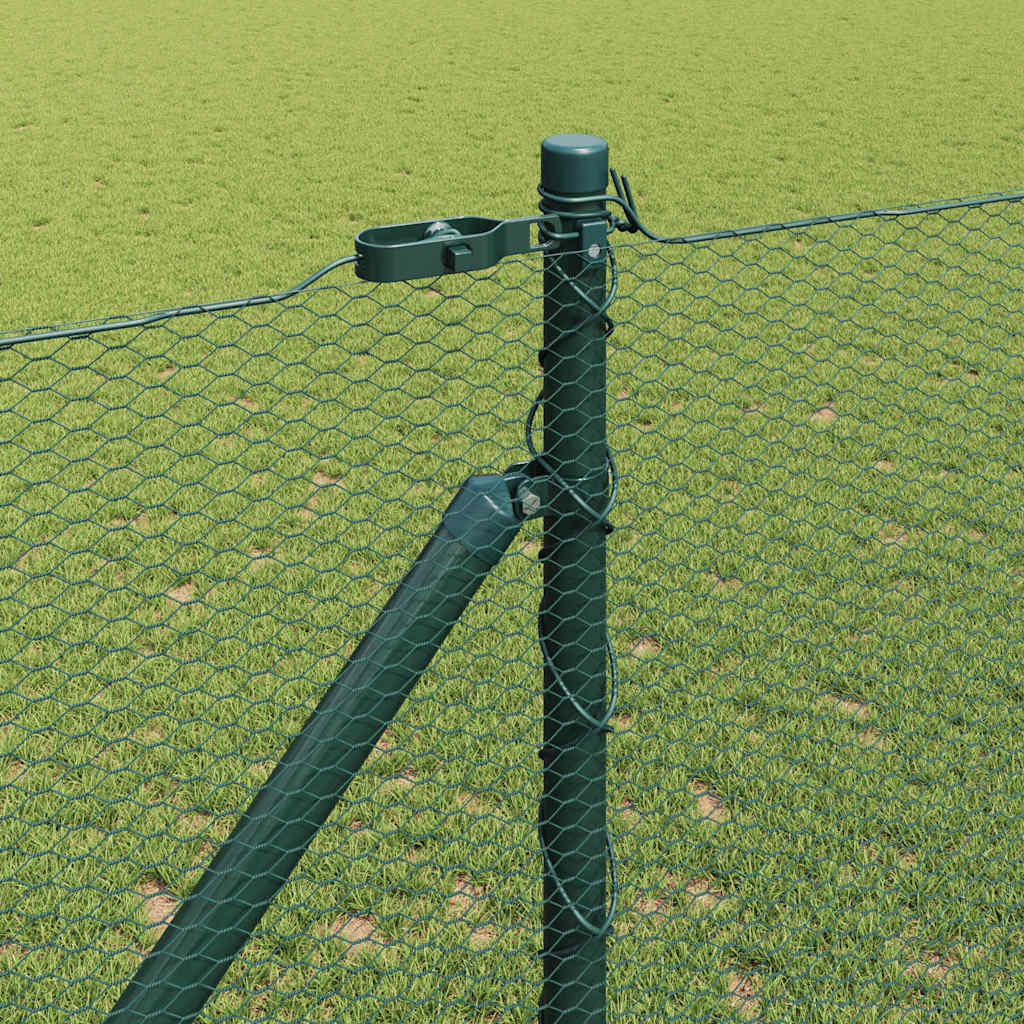Fence with Posts Green 1.4 x 50 m PVC-coated steel