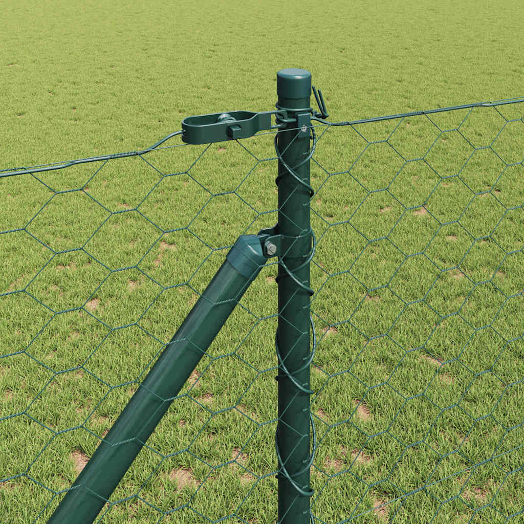 Fence with Posts Green 1.4 x 50 m PVC-coated steel