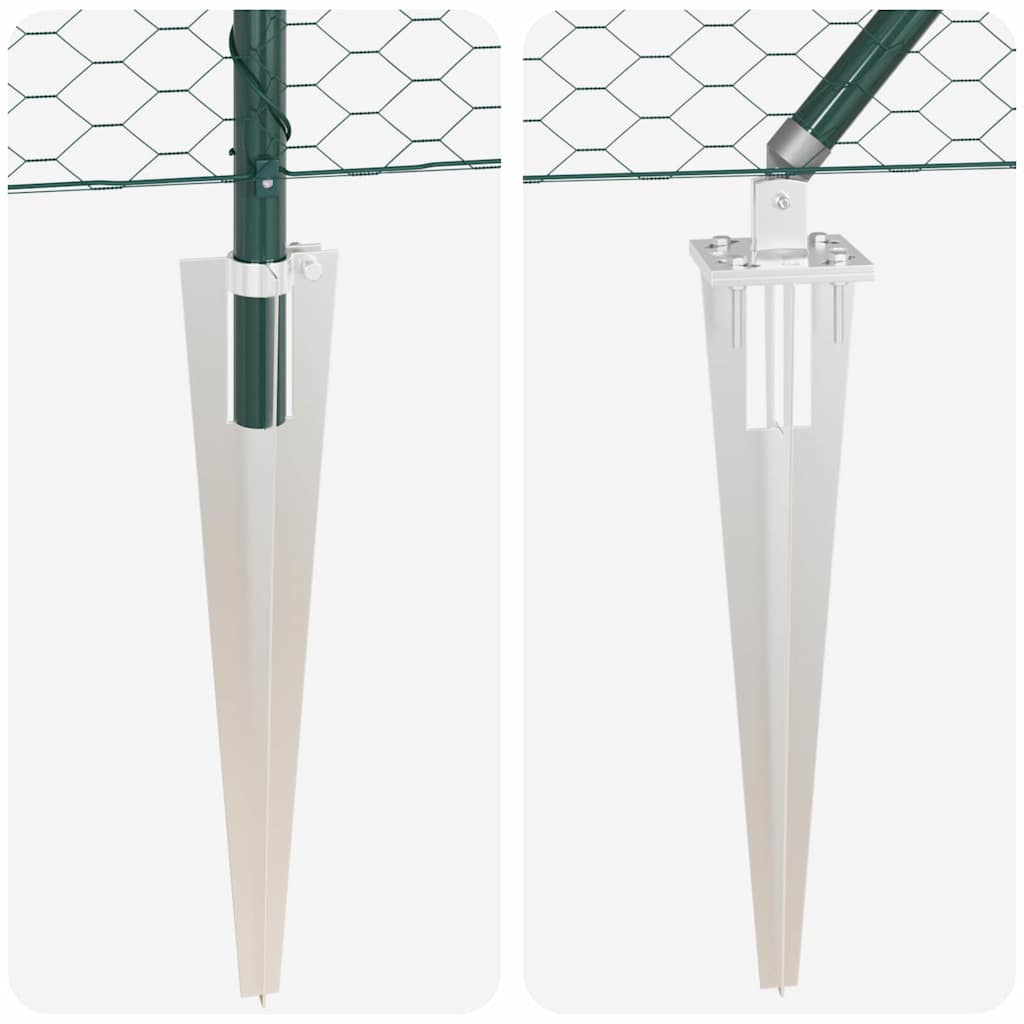 Fence with Posts Green 0.8 x 100 m PVC-coated steel