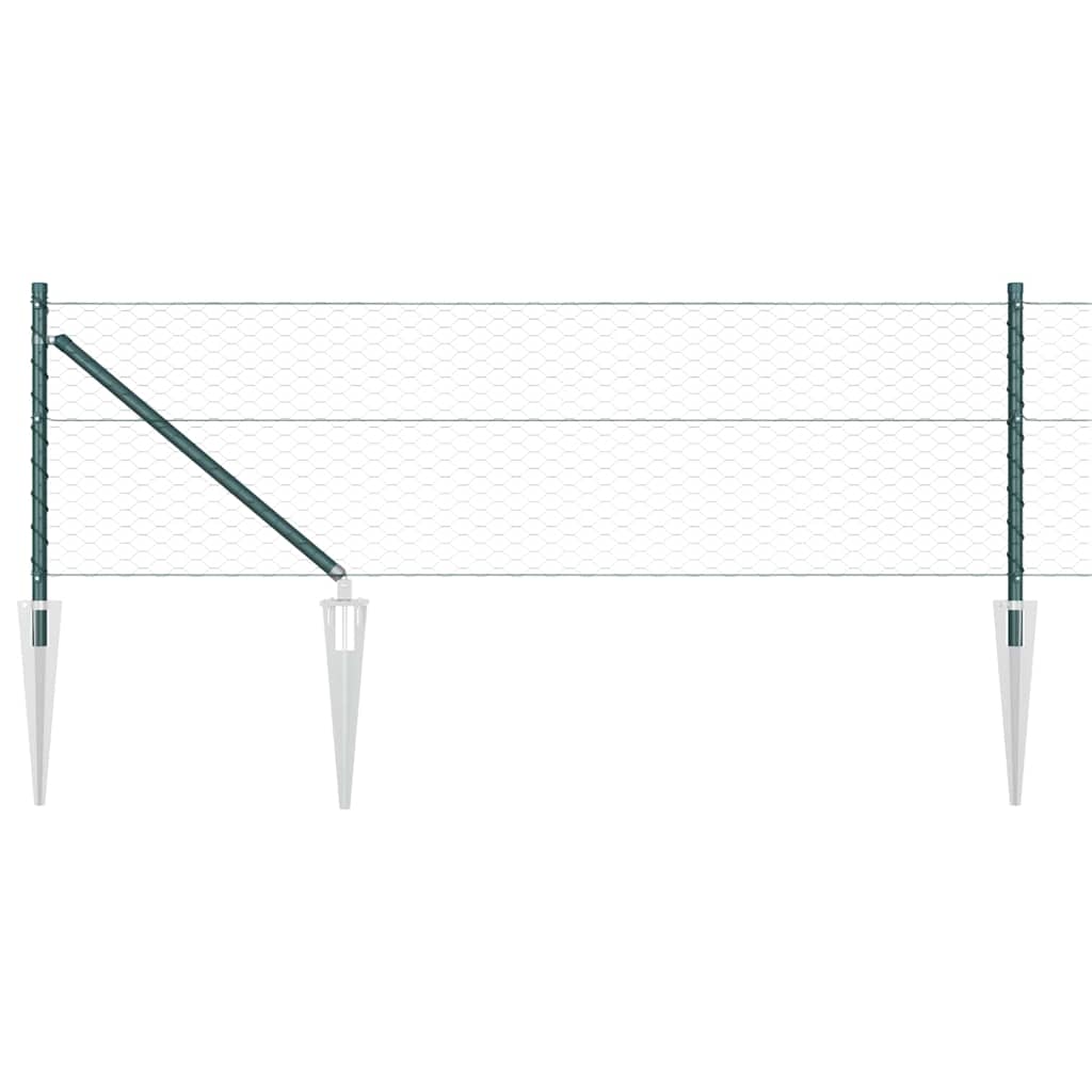 Fence with Posts Green 0.8 x 100 m PVC-coated steel