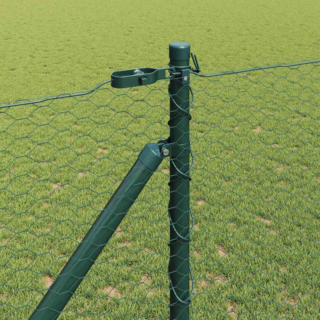 Fence with Posts Green 1.2 x 100 m PVC-coated steel