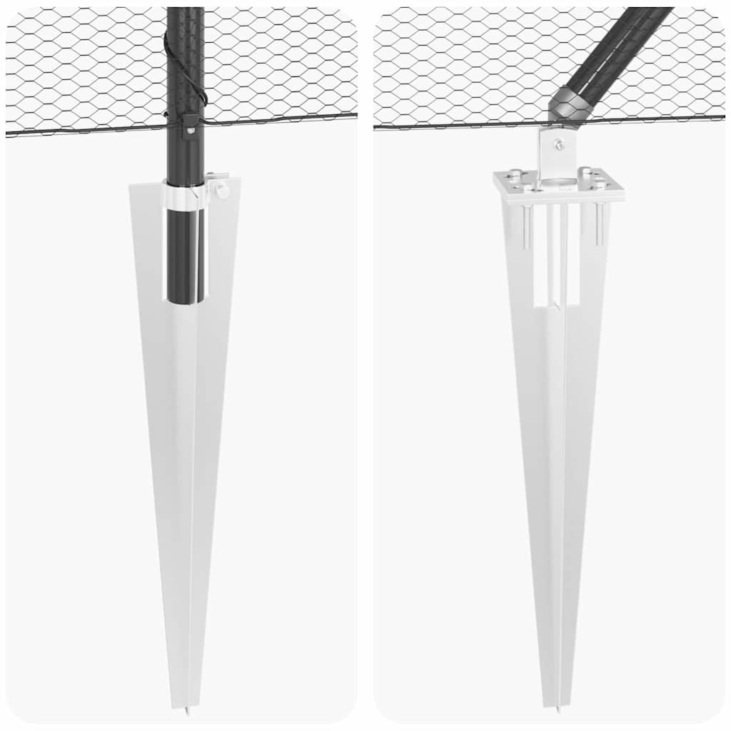 Fence with Posts Grey 1.6 x 25 m PVC-coated steel