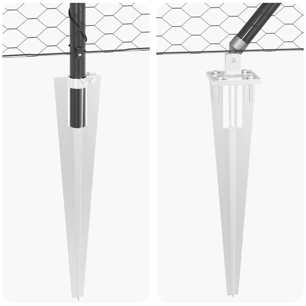 Fence with Posts Grey 0.8 x 100 m PVC-coated steel