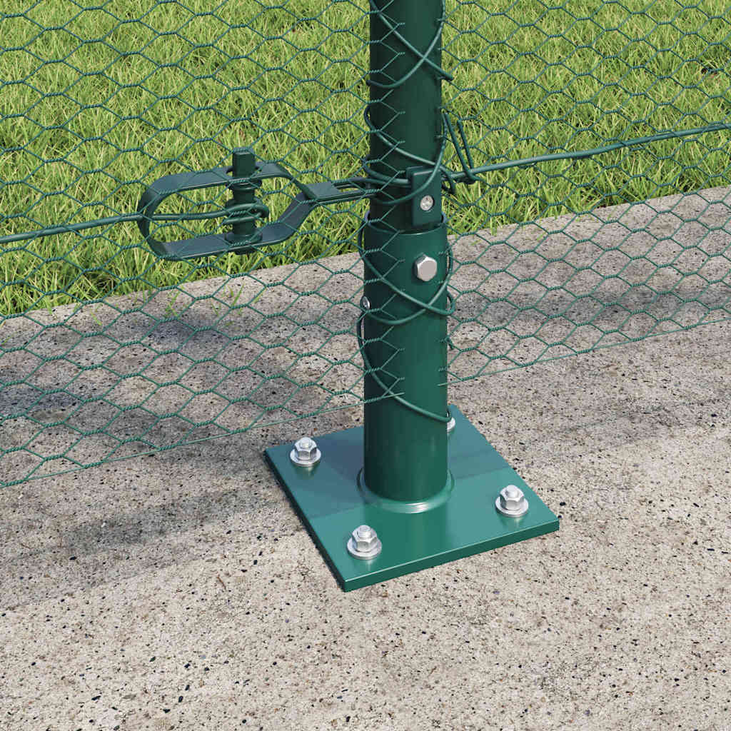 Fence with Posts Green 1.2 x 50 m PVC-coated steel