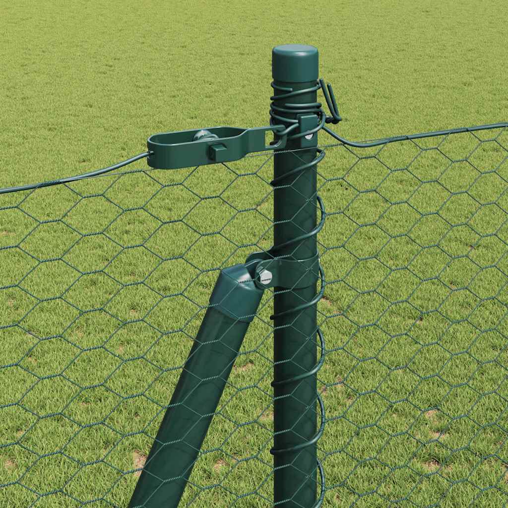 Fence with Posts Green 1.4 x 50 m PVC-coated steel