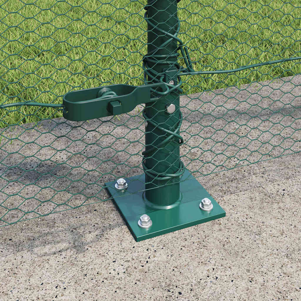 Fence with Posts Green 1.6 x 50 m PVC-coated steel