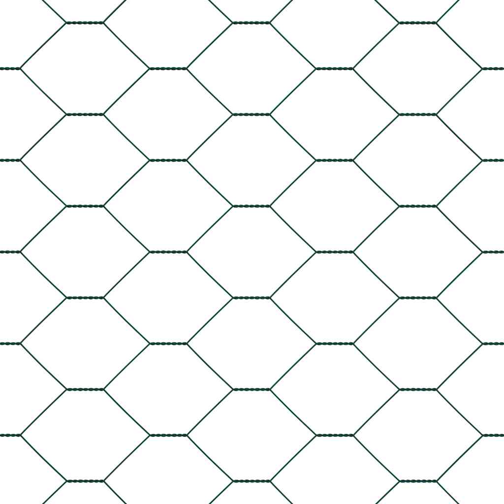 Fence with Posts Green 1.6 x 50 m PVC-coated steel