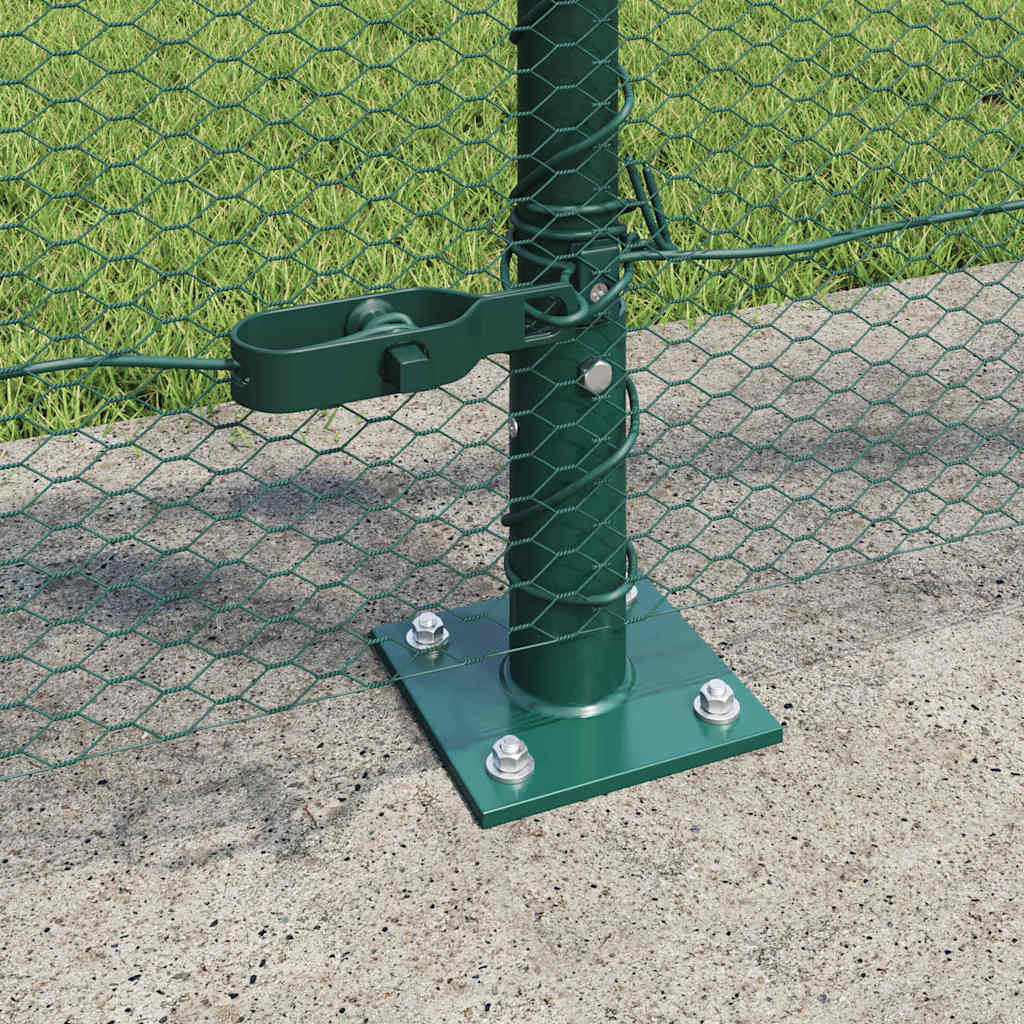 Fence with Posts Green 0.8 x 100 m PVC-coated steel