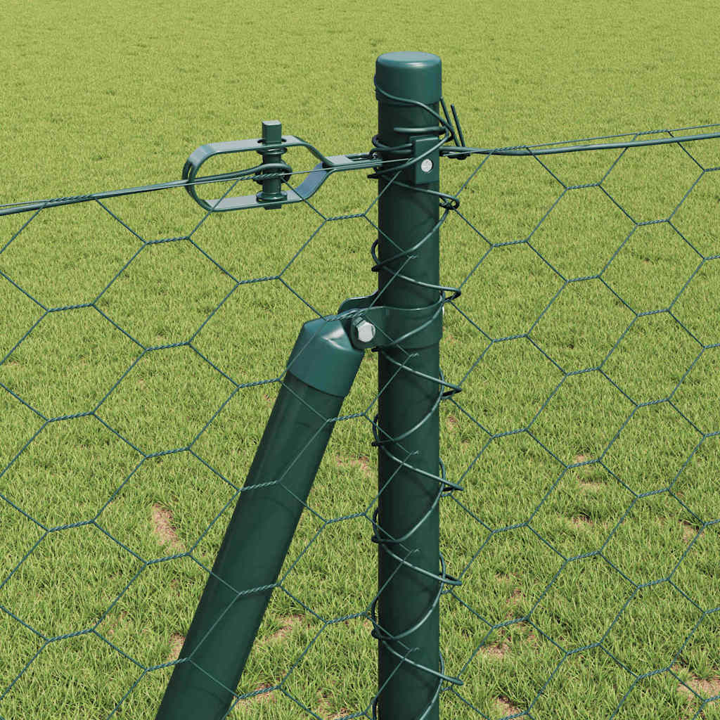 Fence with Posts Green 1.2 x 100 m PVC-coated steel