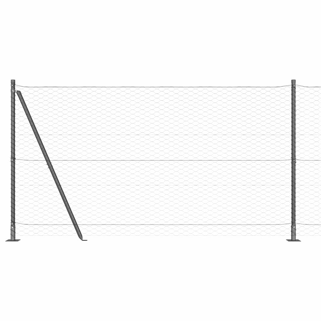Fence with Posts Grey 1.2 x 10 m PVC-coated steel