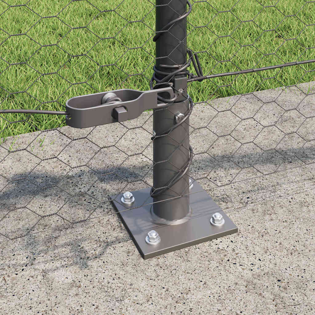 Fence with Posts Grey 0.6 x 25 m PVC-coated steel