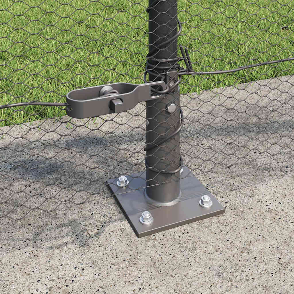 Fence with Posts Grey 0.8 x 25 m PVC-coated steel