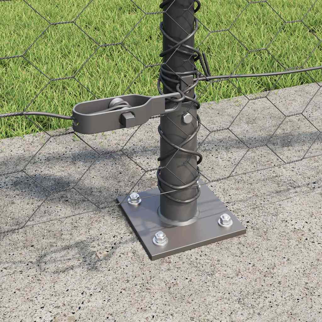 Fence with Posts Grey 0.8 x 25 m PVC-coated steel