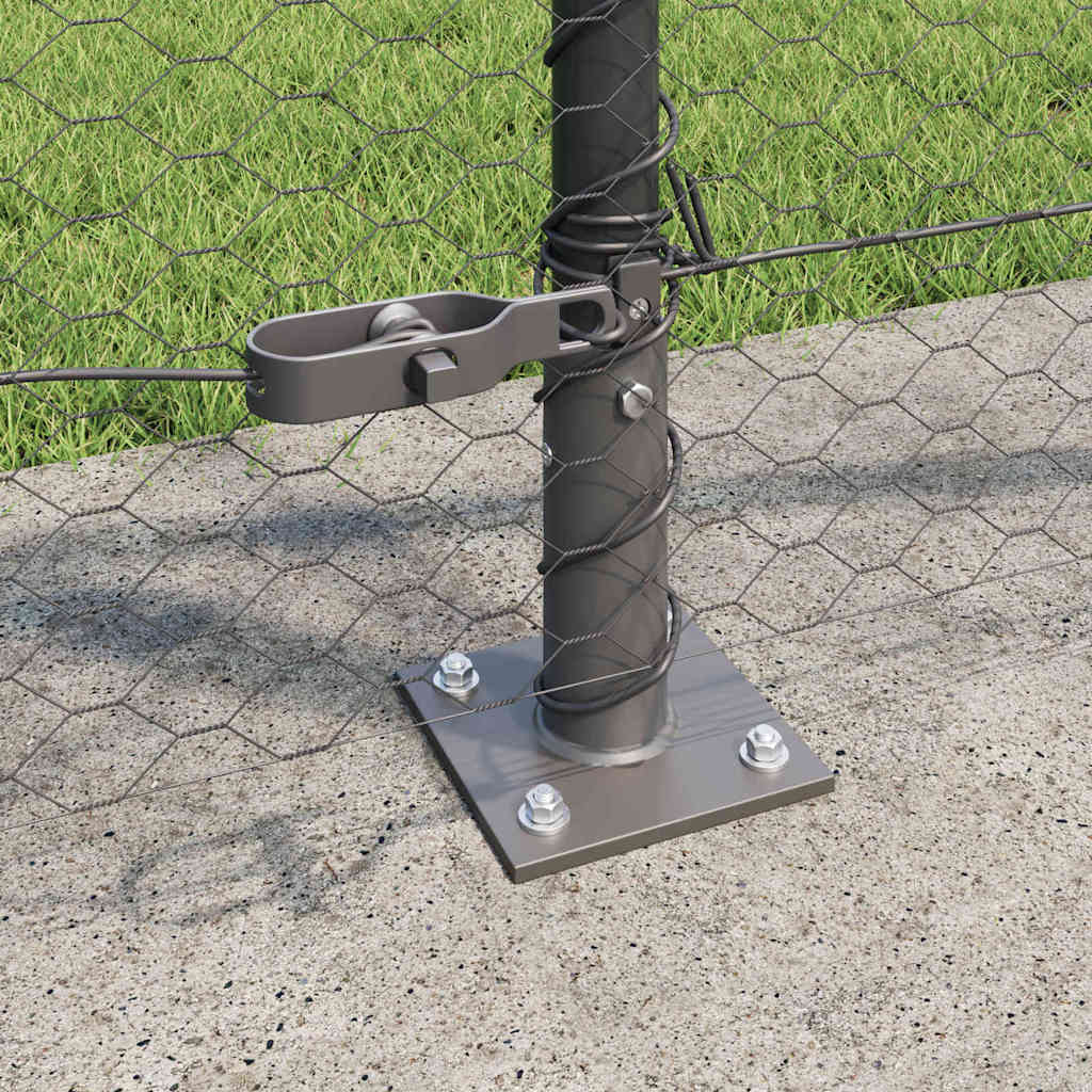 Fence with Posts Grey 1 x 100 m PVC-coated steel