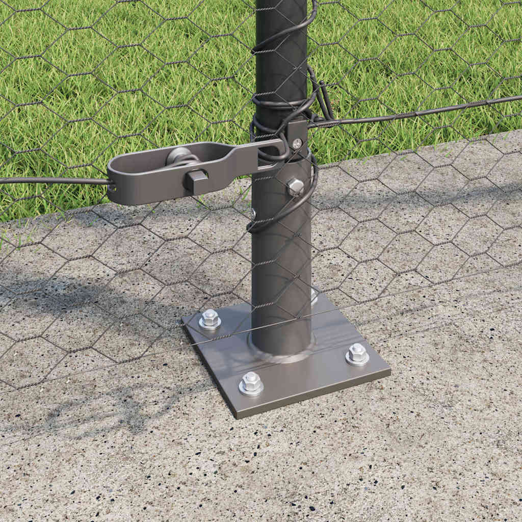 Fence with Posts Grey 1.5 x 100 m PVC-coated steel
