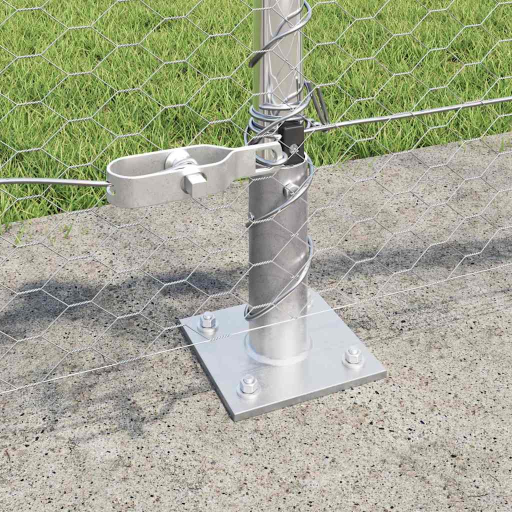Fence with Posts Silver 0.6 x 50 m PVC-coated steel
