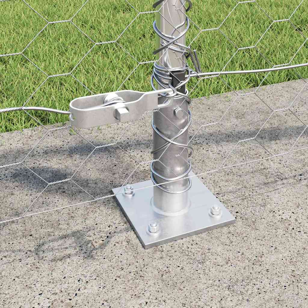Fence with Posts Silver 0.8 x 50 m PVC-coated steel