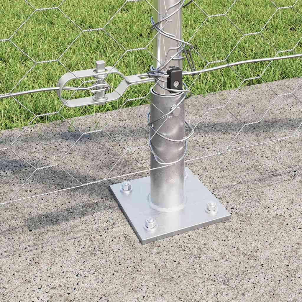 Fence with Posts Silver 1.2 x 50 m PVC-coated steel