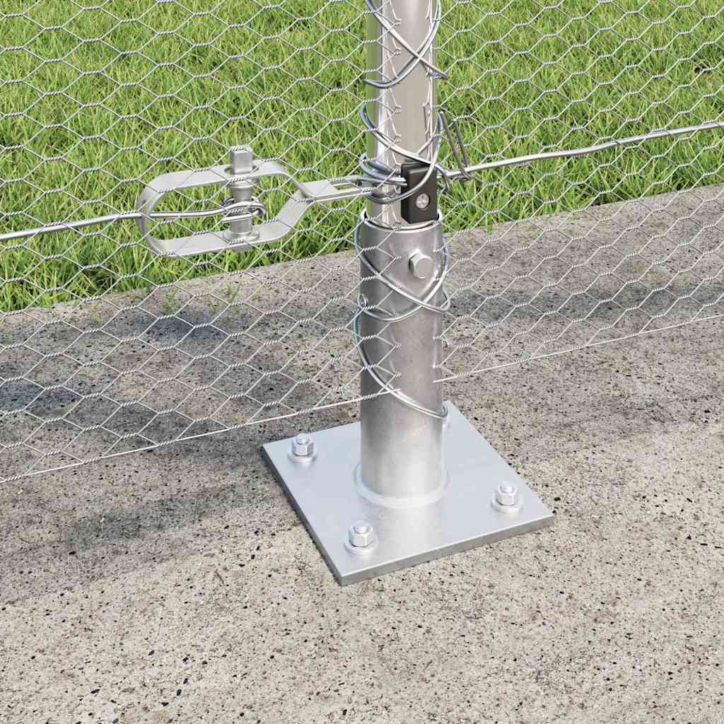 Fence with Posts Silver 1.6 x 50 m PVC-coated steel