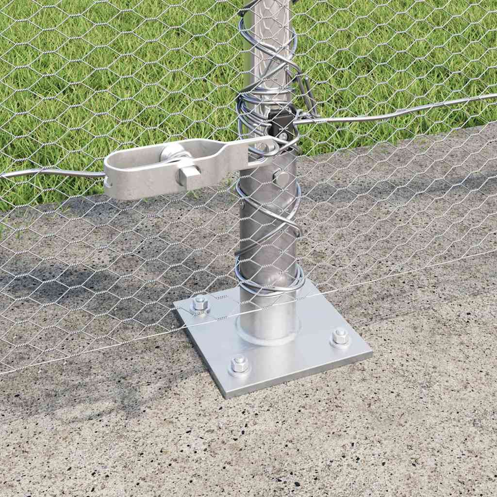 Fence with Posts Silver 0.6 x 100 m PVC-coated steel