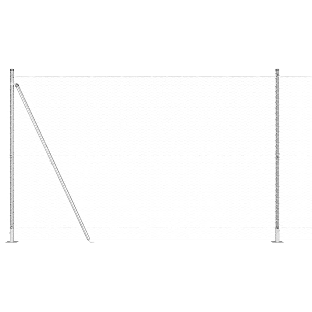 Fence with Posts Silver 1.6 x 100 m PVC-coated steel