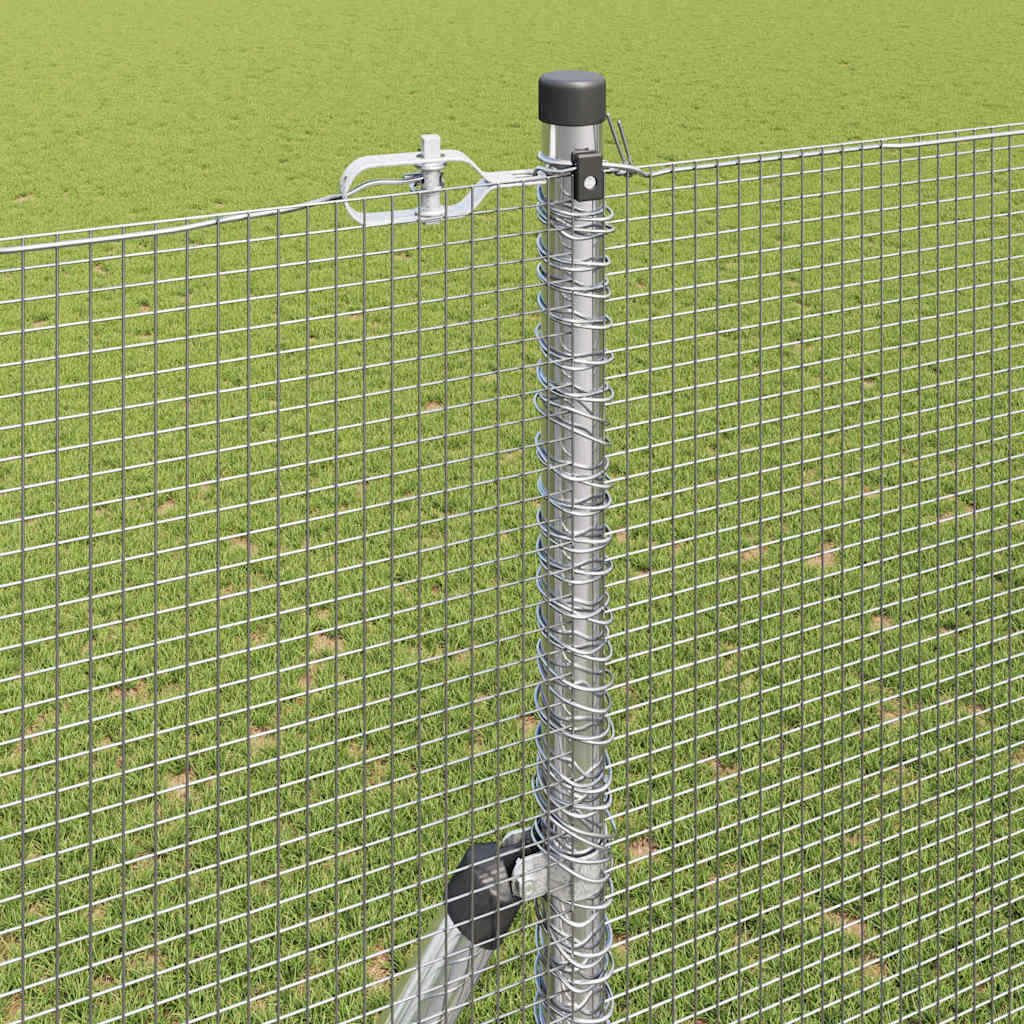 Fence with Posts Silver 1.5 x 10 m Steel