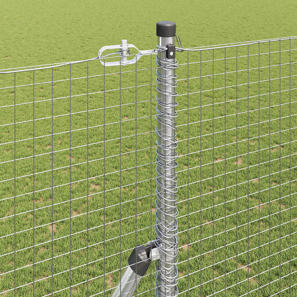 Fence with Posts Silver 1.6 x 10 m Steel