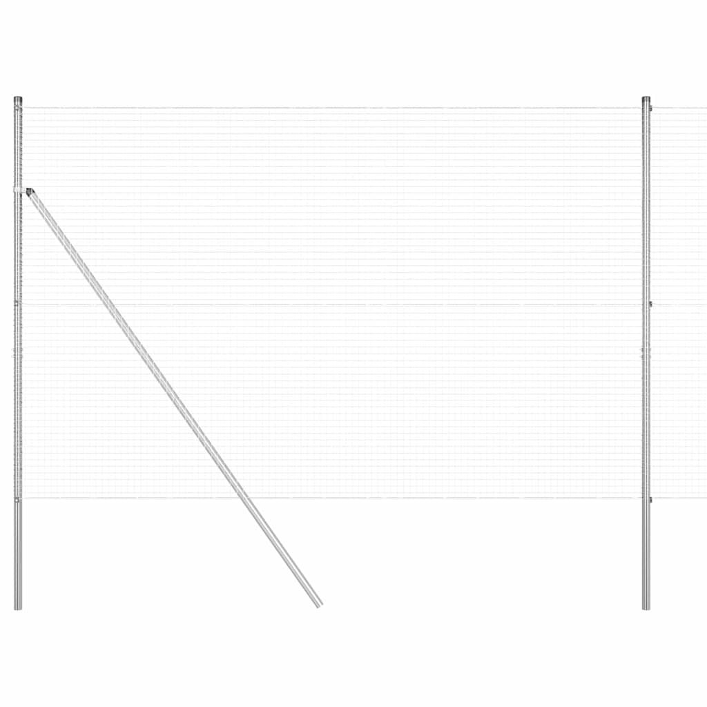 Fence with Posts Silver 1.6 x 10 m Steel