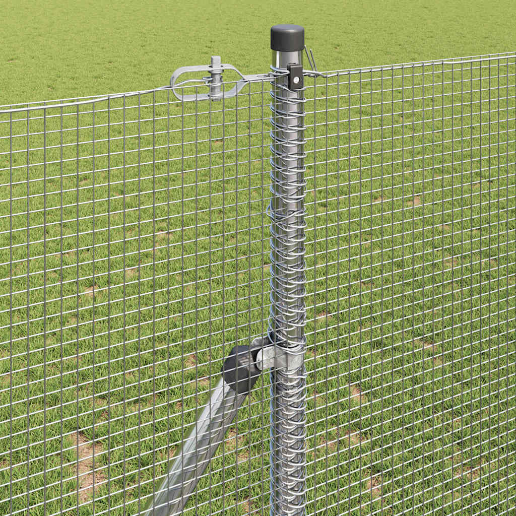 Fence with Posts Silver 1.2 x 25 m Steel