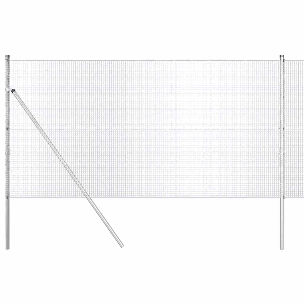 Fence with Posts Silver 1.4 x 25 m Steel