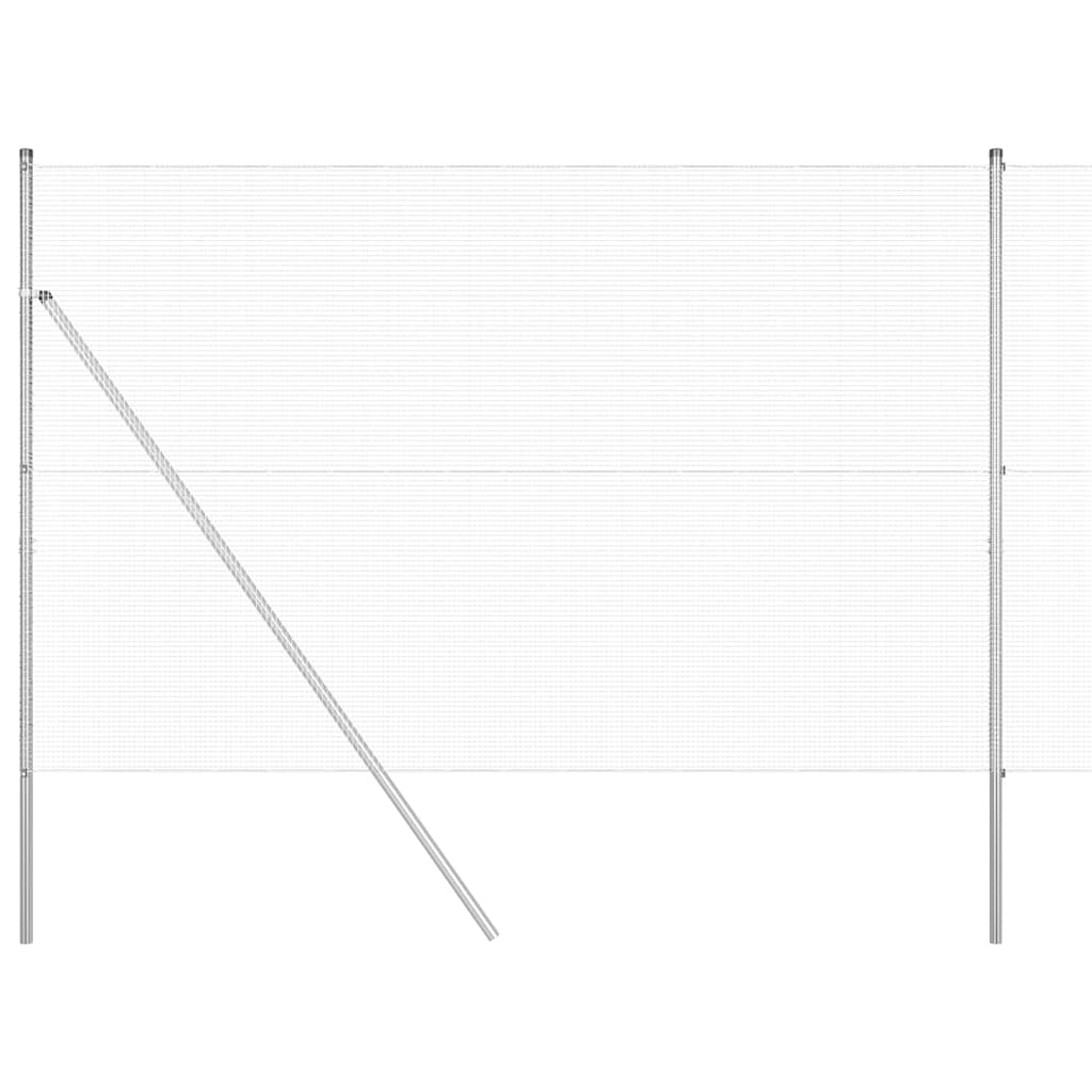 Fence with Posts Silver 1.6 x 25 m Steel