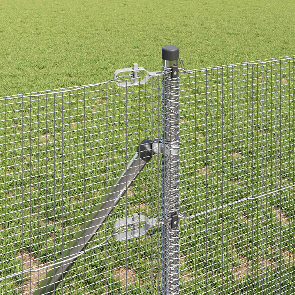 Fence with Posts Silver 0.4 x 50 m Steel