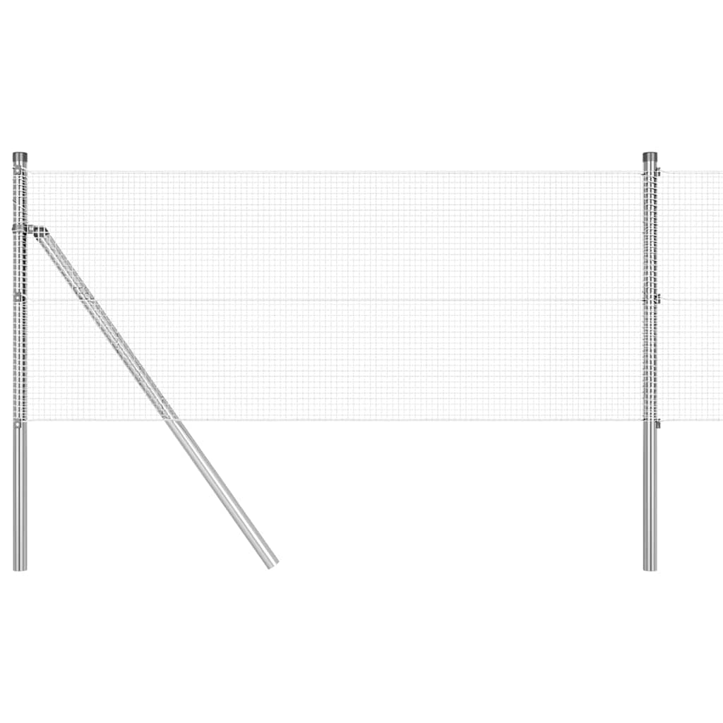 Fence with Posts Silver 0.5 x 50 m Steel