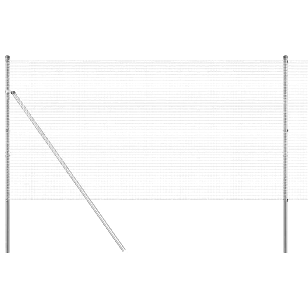 Fence with Posts Silver 1.2 x 50 m Steel