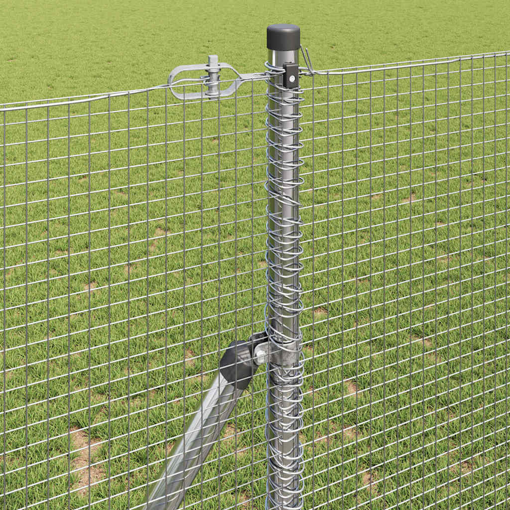 Fence with Posts Silver 1.4 x 50 m Steel