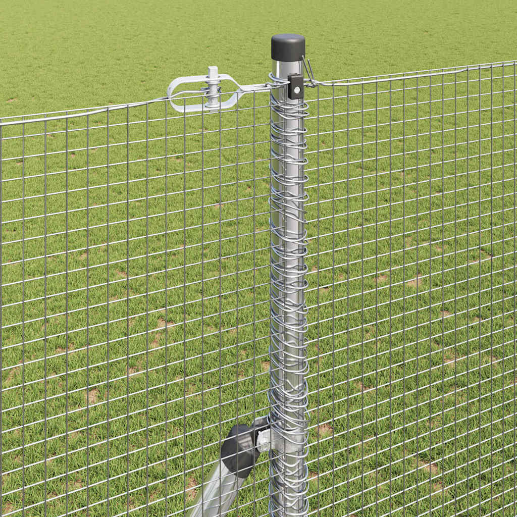Fence with Posts Silver 1.5 x 50 m Steel