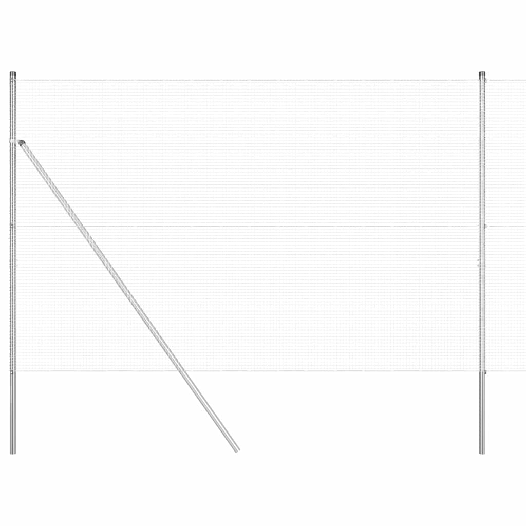 Fence with Posts Silver 1.5 x 50 m Steel