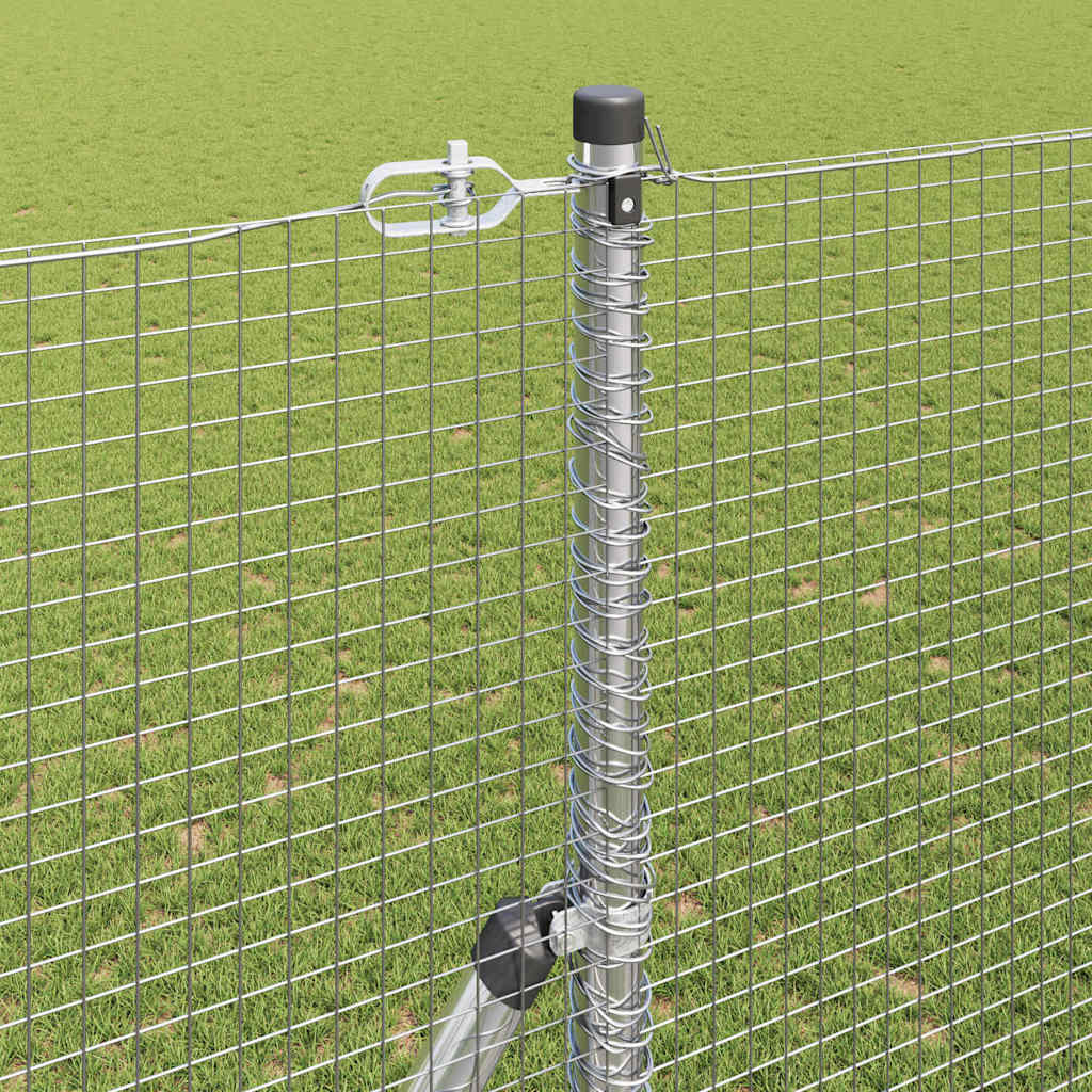 Fence with Posts Silver 1.5 x 50 m Steel