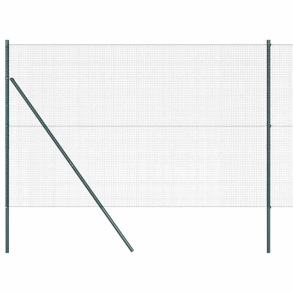 Fence with Posts Green 1.6 x 10 m Steel