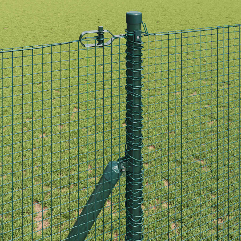 Fence with Posts Green 1.2 x 25 m Steel