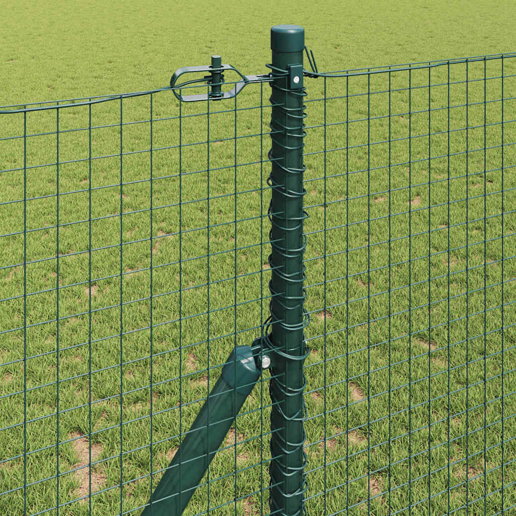 Fence with Posts Green 1.2 x 25 m Steel