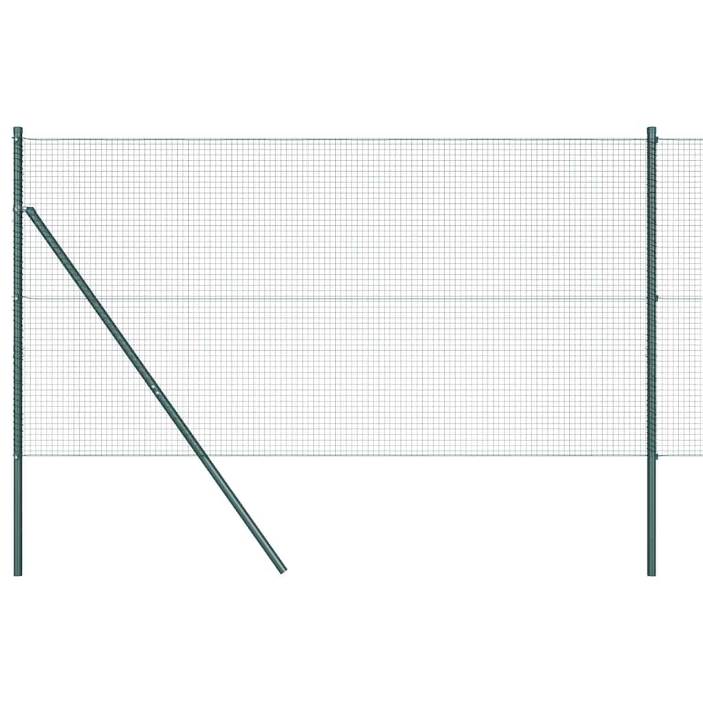Fence with Posts Green 1.4 x 25 m Steel