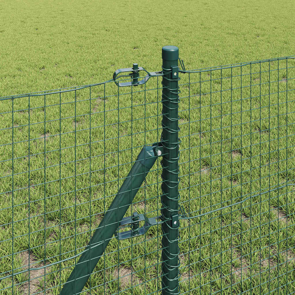 Fence with Posts Green 0.8 x 50 m Steel