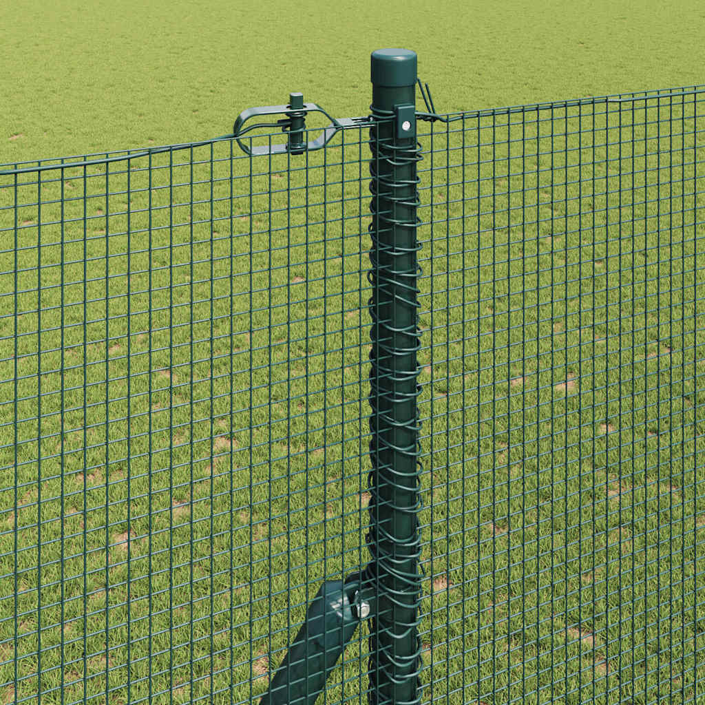 Fence with Posts Green 1.4 x 50 m Steel
