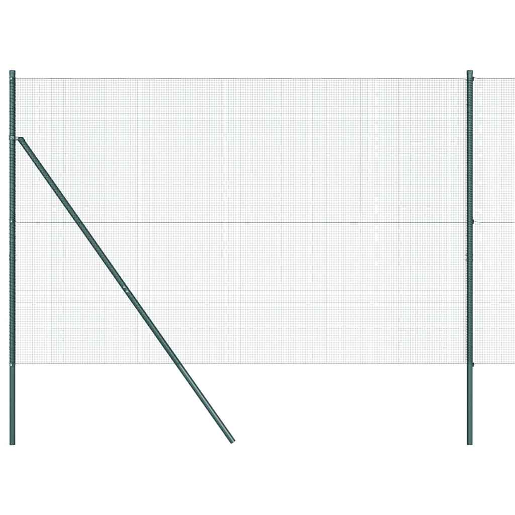 Fence with Posts Green 1.4 x 50 m Steel
