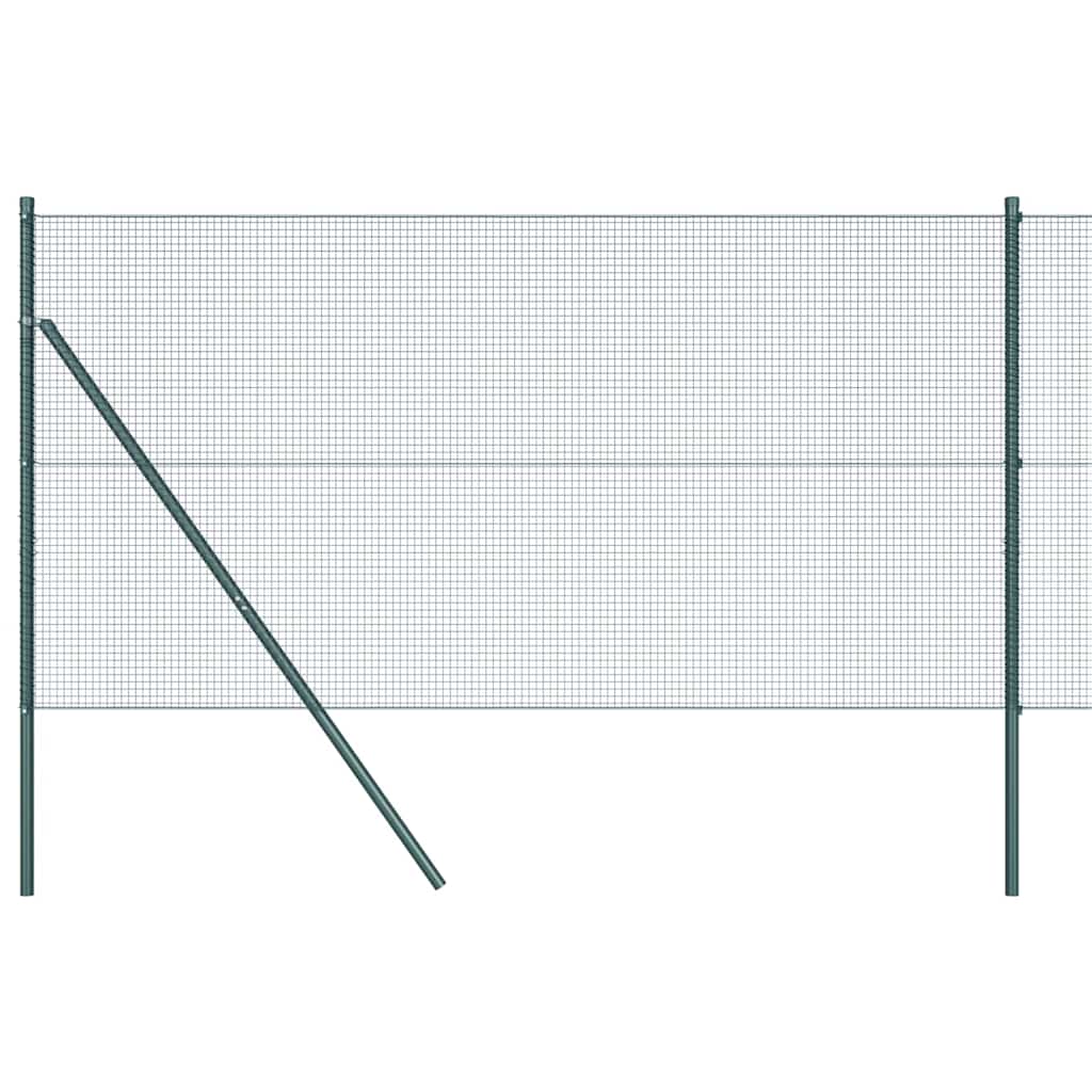 Fence with Posts Green 1.4 x 50 m Steel